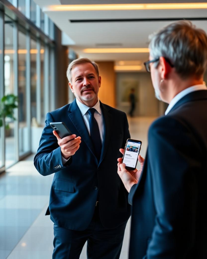 Corporate Networking — VYNK digital business card in use