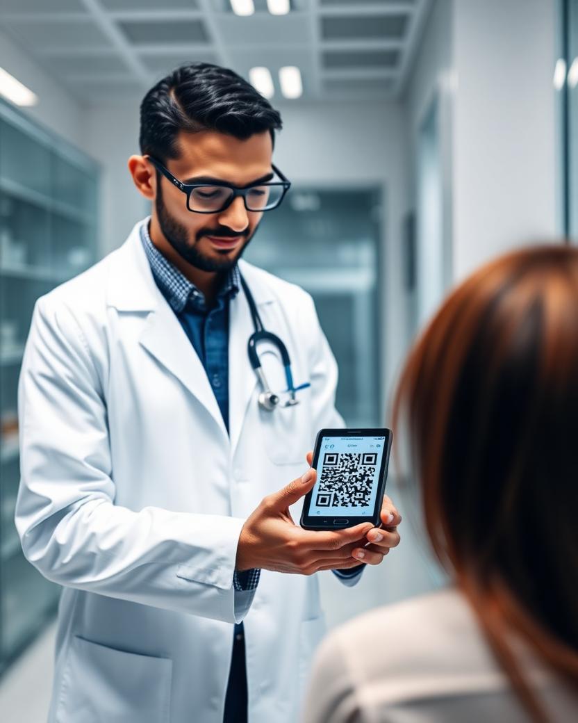 Healthcare — VYNK digital business card in use