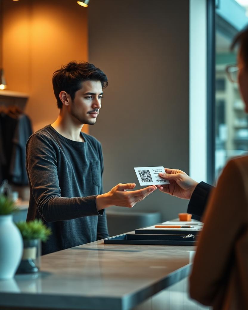 Retail — VYNK digital business card in use