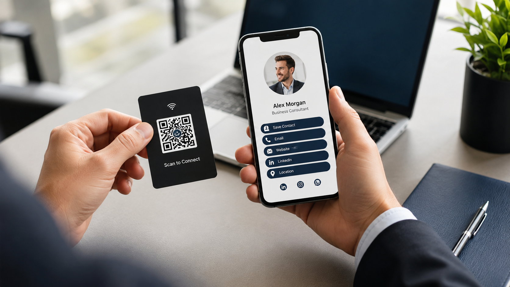 Digital business card for professional networking