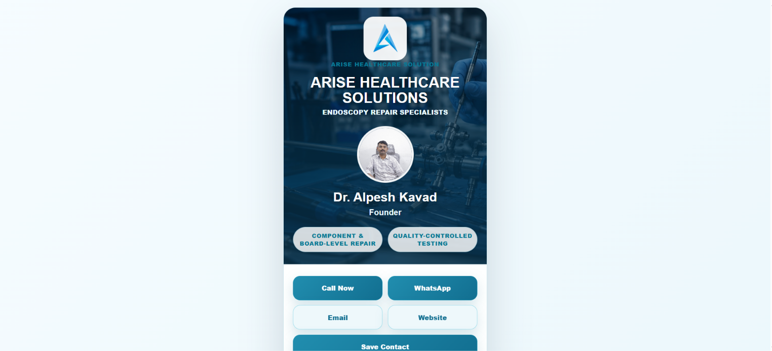 Dr. Alpesh Kavad live digital business card preview