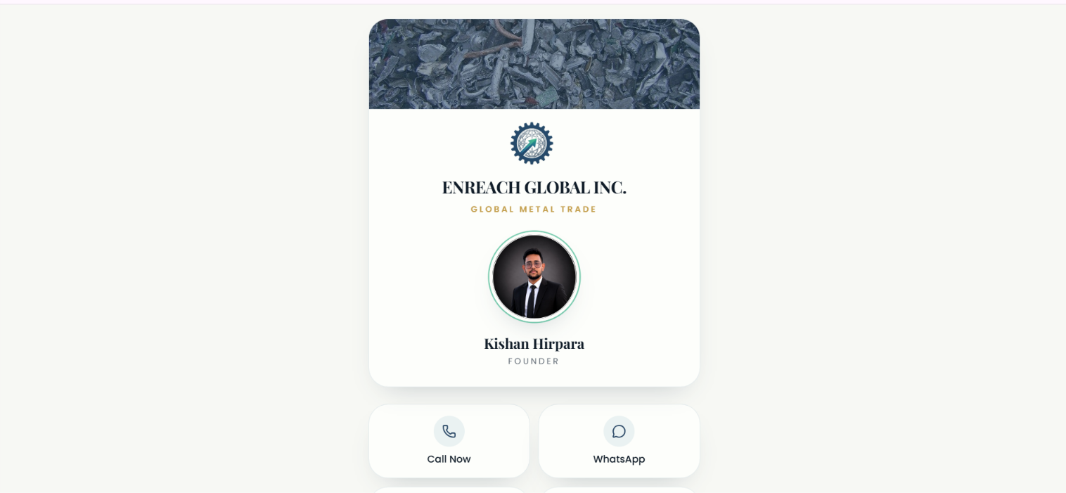 Enreach Global Inc. live digital business card preview